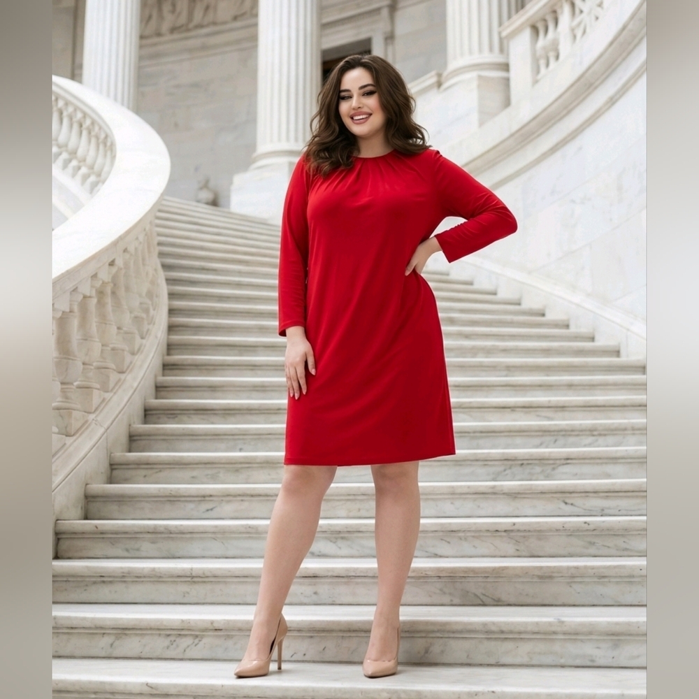 Essentials by A.B.S. Elegant Red Dress